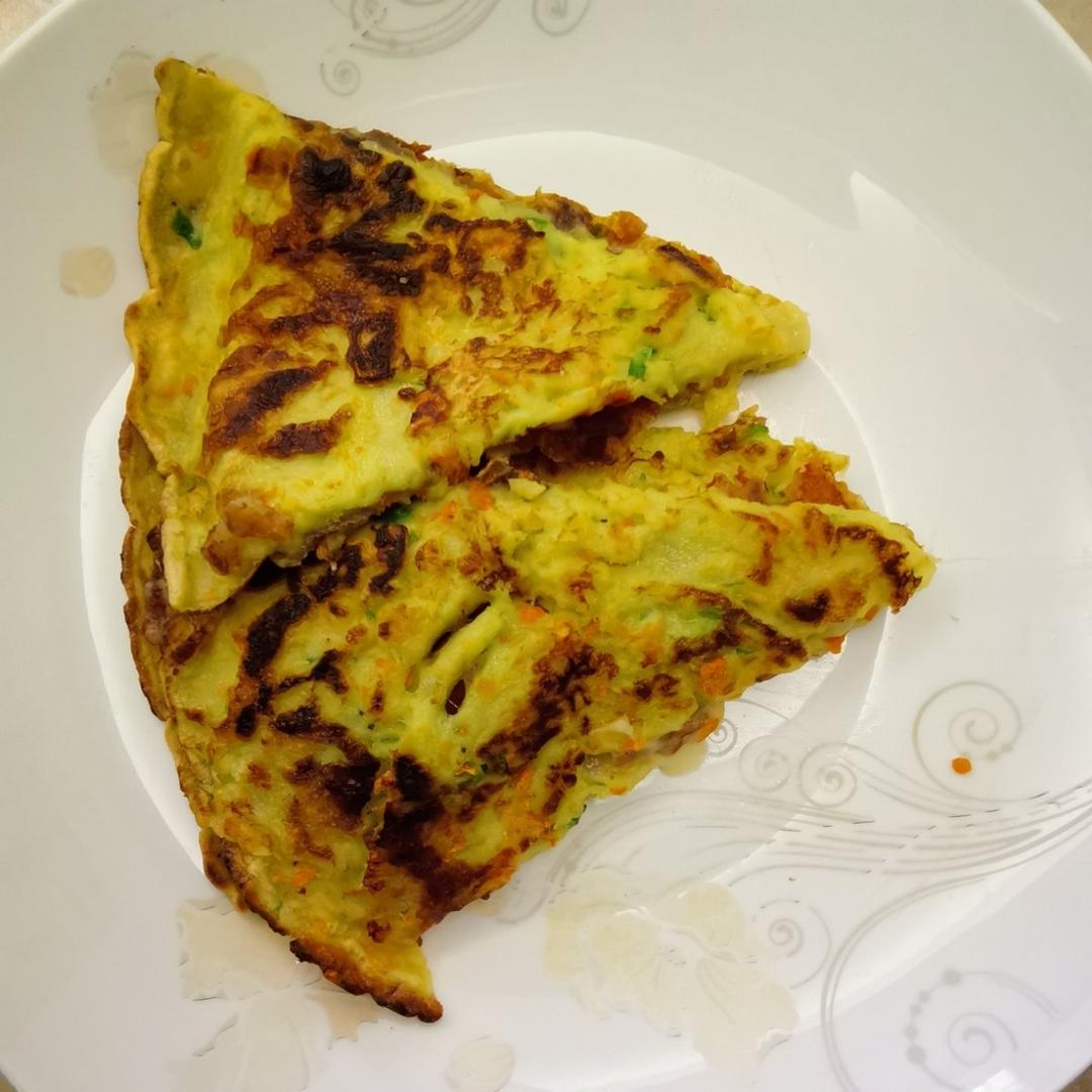 不粘粉，不揉面，5分钟就能搞定的鸡蛋饼