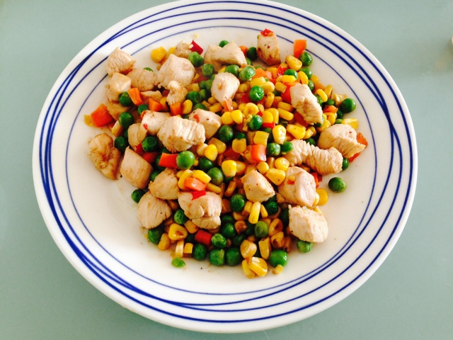 玉米青豆虾仁鸡丁