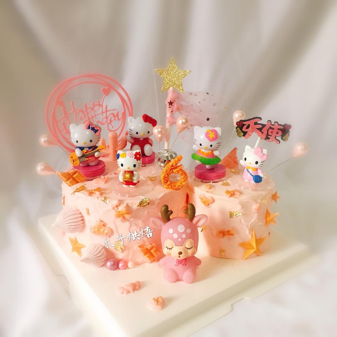 6寸kitty芝士慕斯蛋糕
