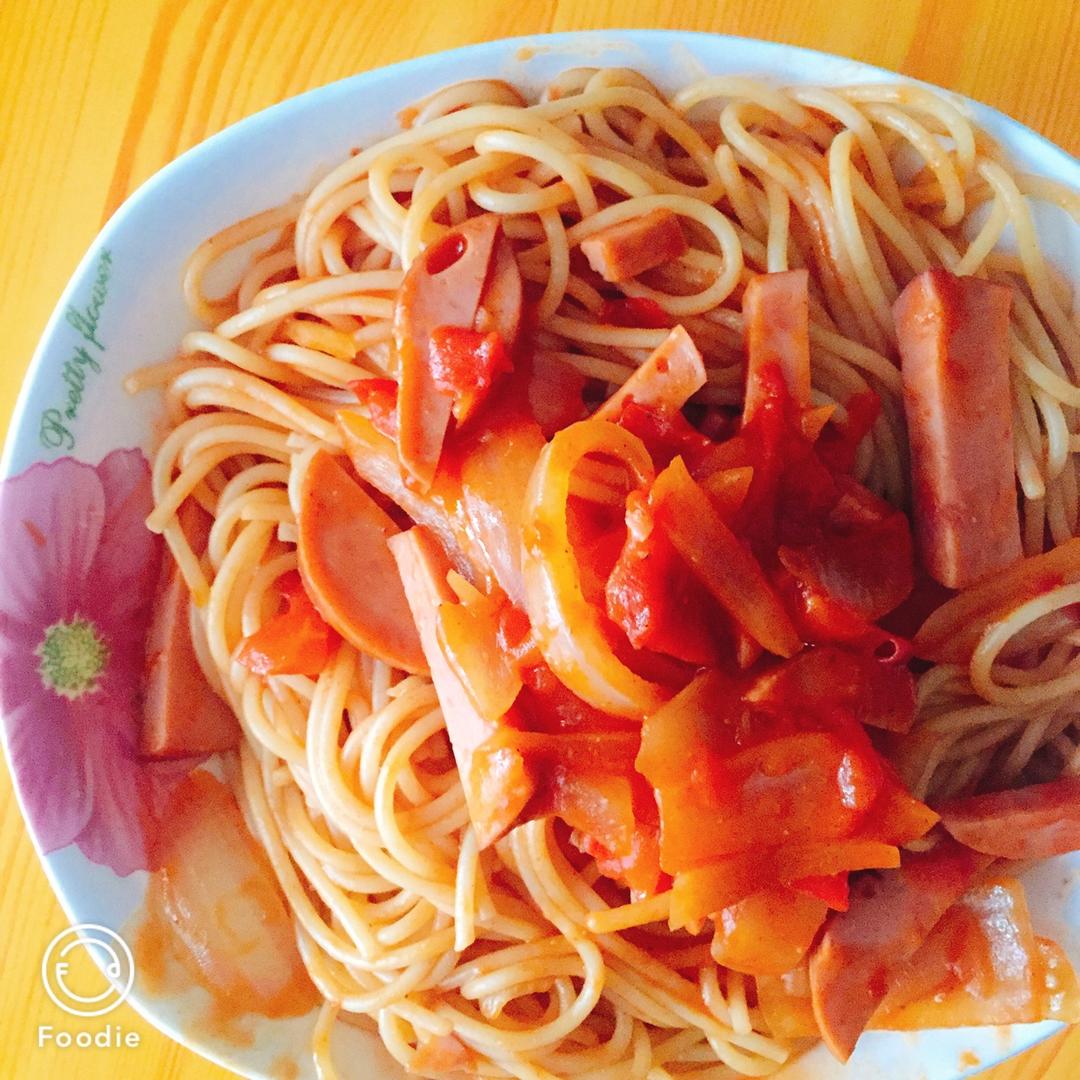 番茄火腿芝士意面