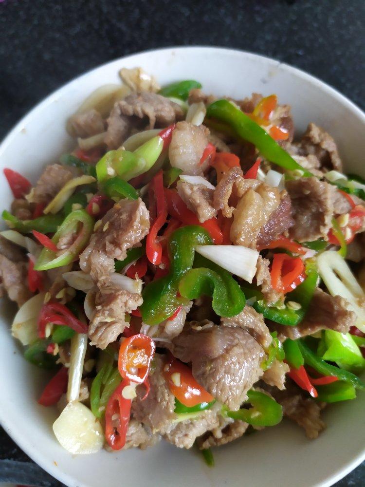 骄阳似火xqy做的青椒炒羊肉