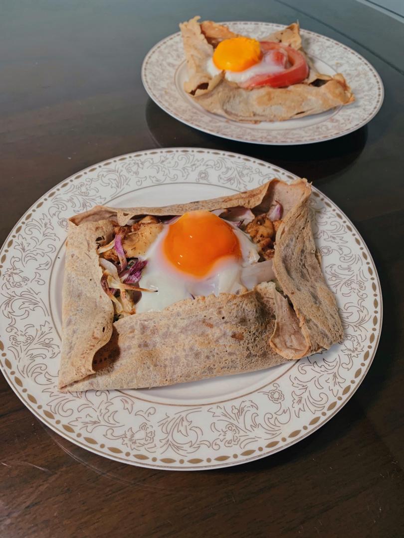 健康法式早餐-火腿奶酪荞麦格雷饼 Galette (仿魔都网红款)