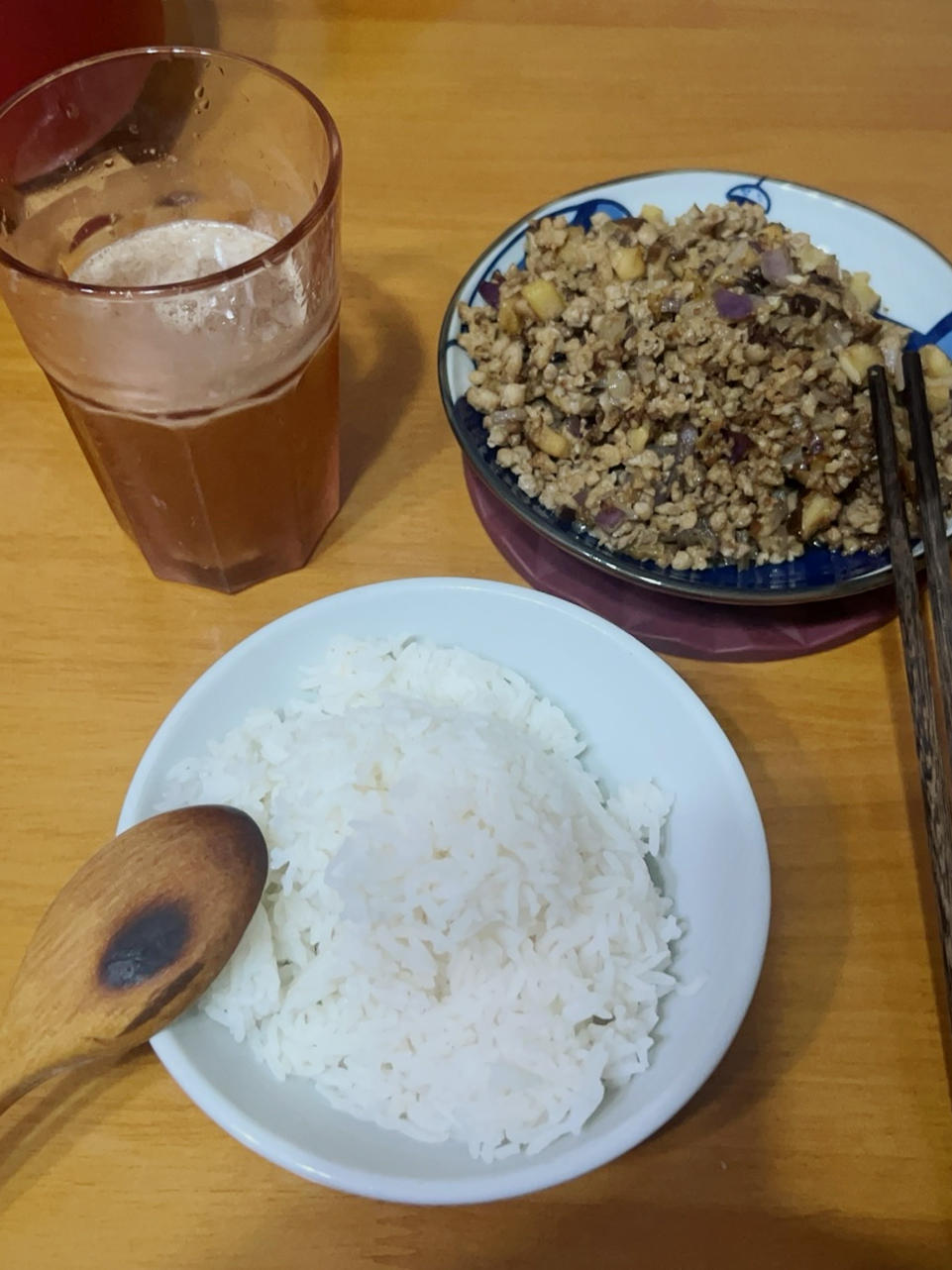 香菇土豆肉沫饭