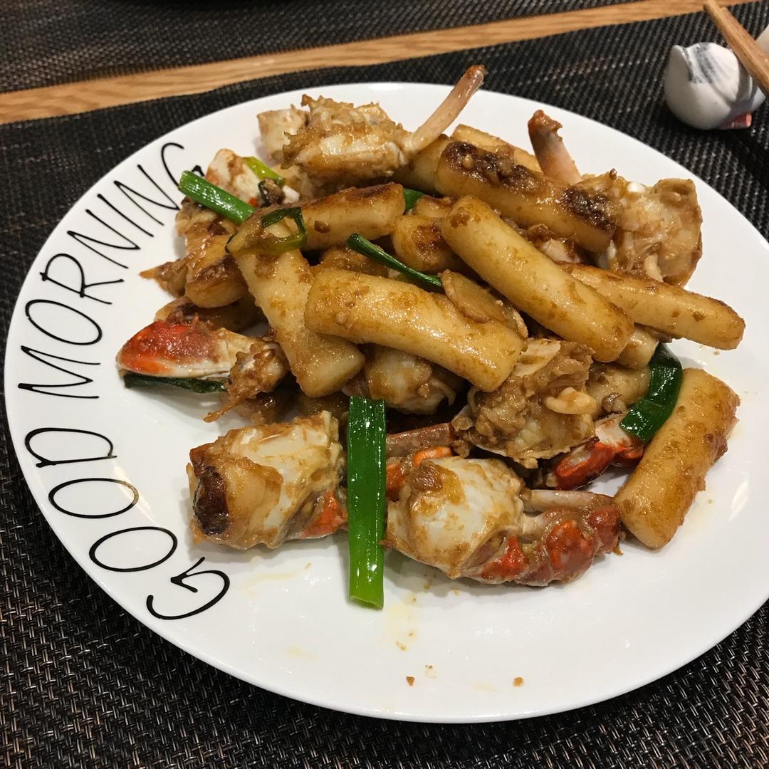 梭子蟹炒年糕