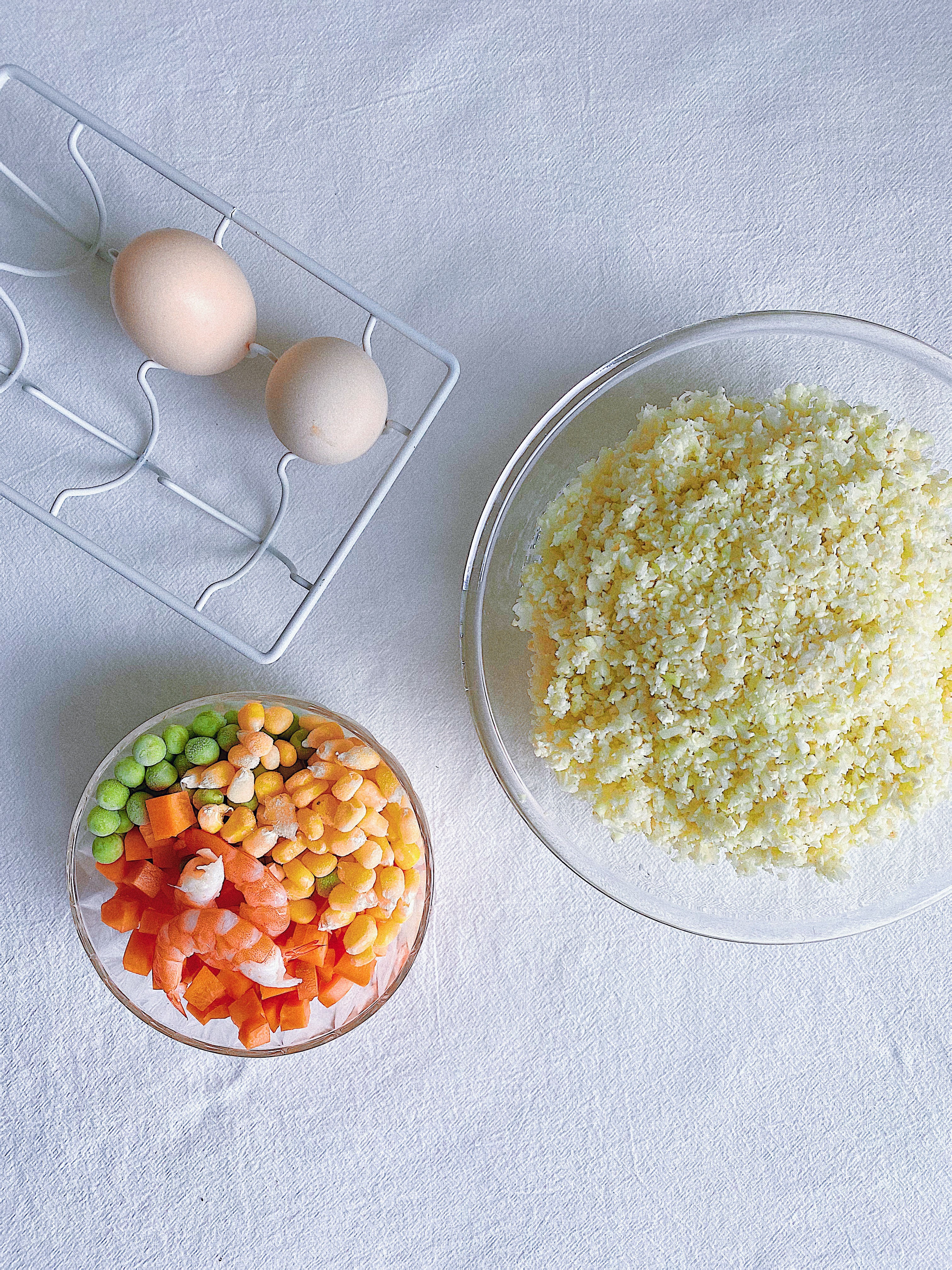 超低卡❗️减脂瘦身餐🔥香喷喷无米蛋炒饭的做法 步骤1