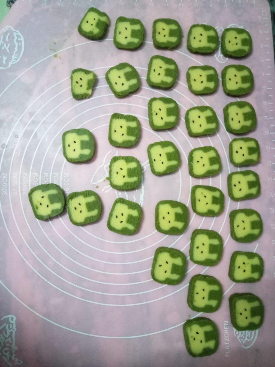 抹茶兔兔曲奇（比熊猫简单！超详细实物图+超良心手绘图）
