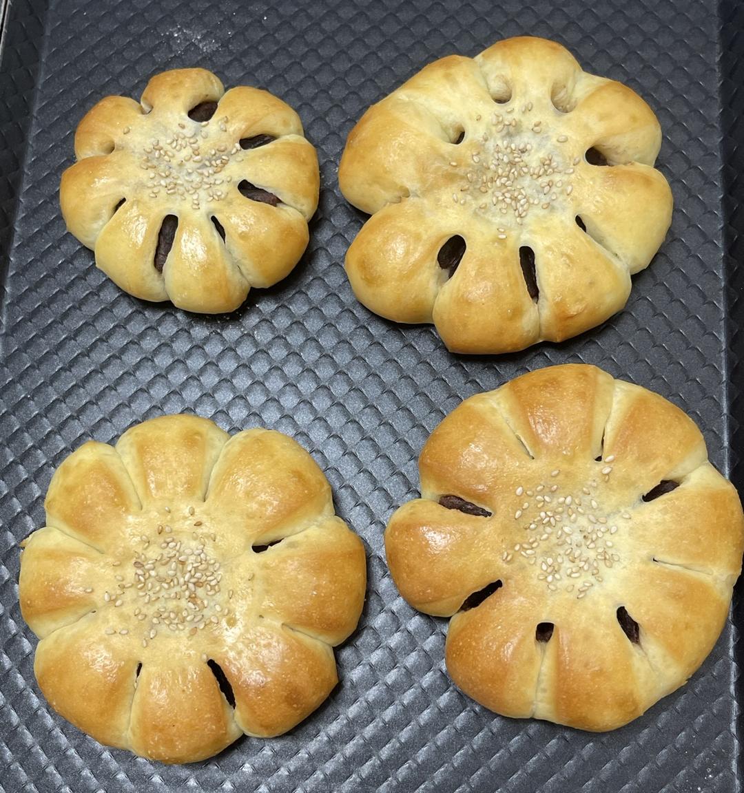 🌼金灿灿花朵面包｜消耗月饼馅