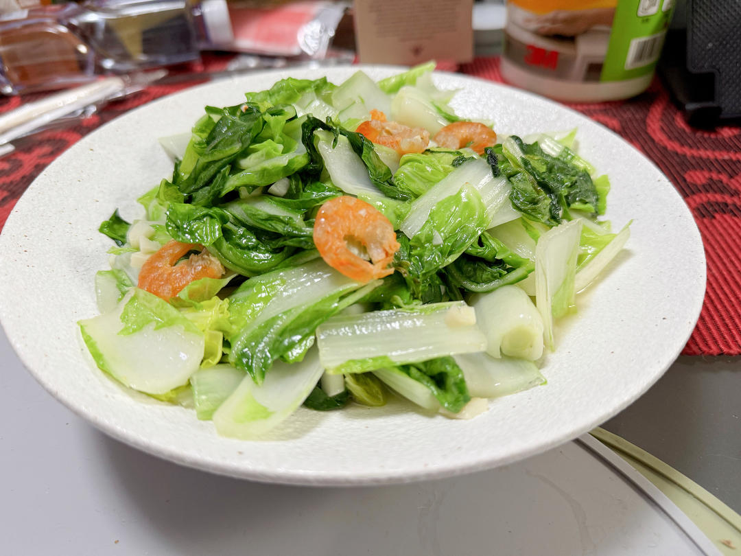 夏日清爽 虾仁奶白菜(快菜)