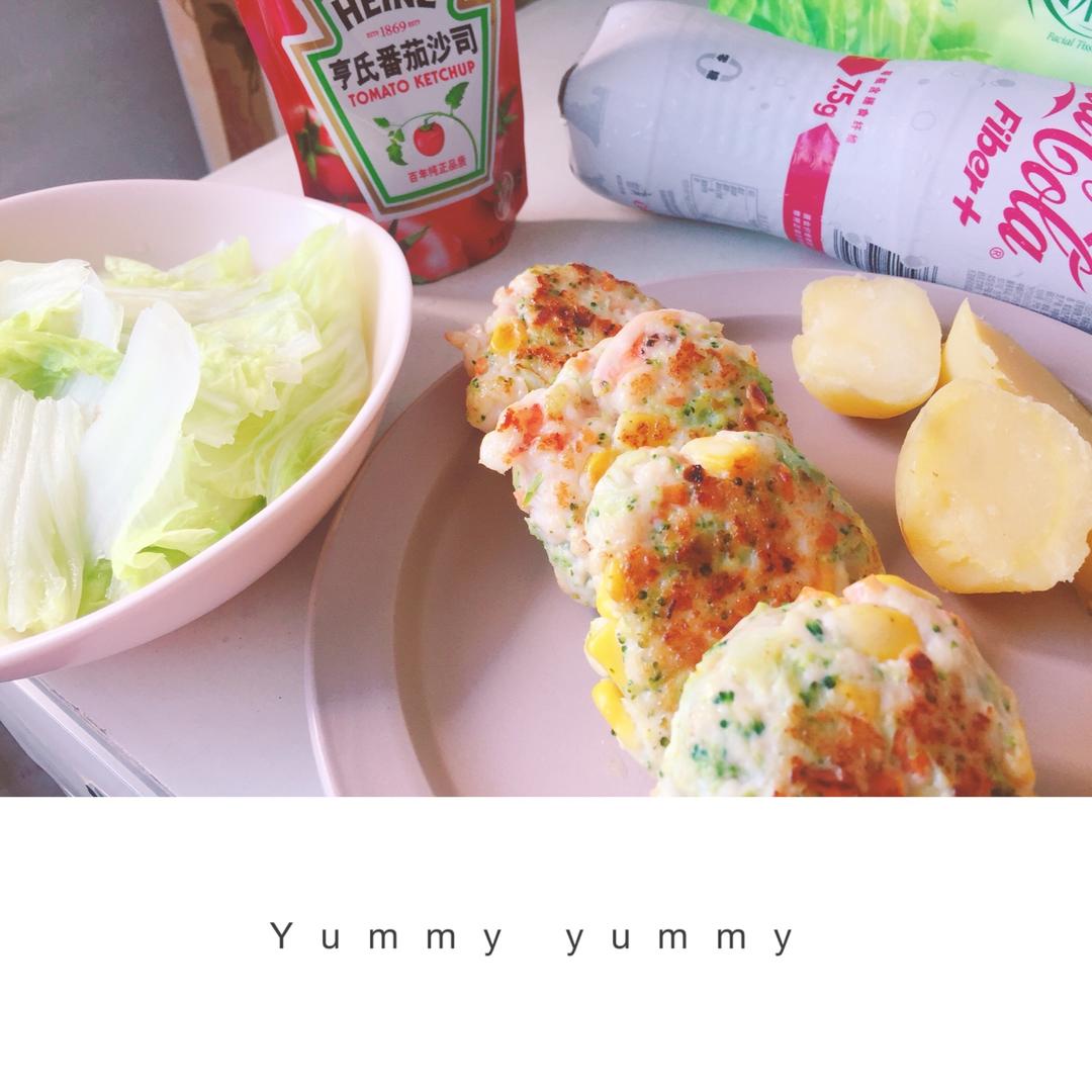 〔健身餐〕无油鸡胸肉饼