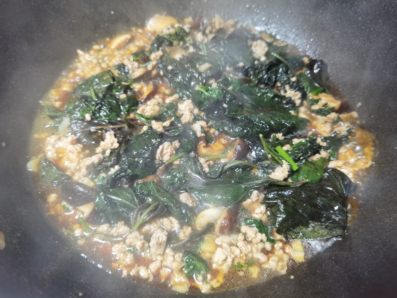 四季豆炒紫苏肉末的做法 步骤8
