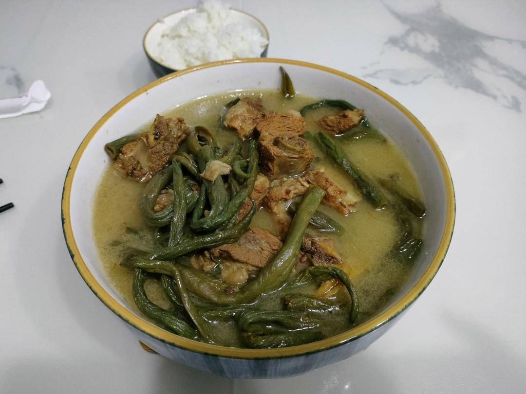 排骨炖干豆角丝