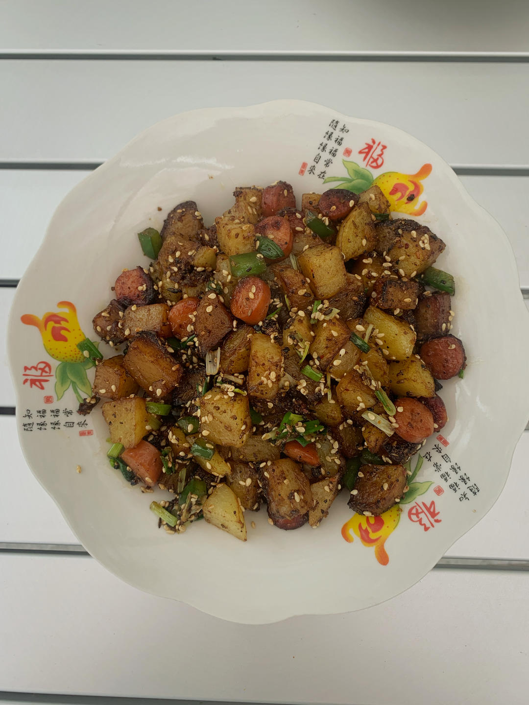 烧烤风味的土豆小香肠