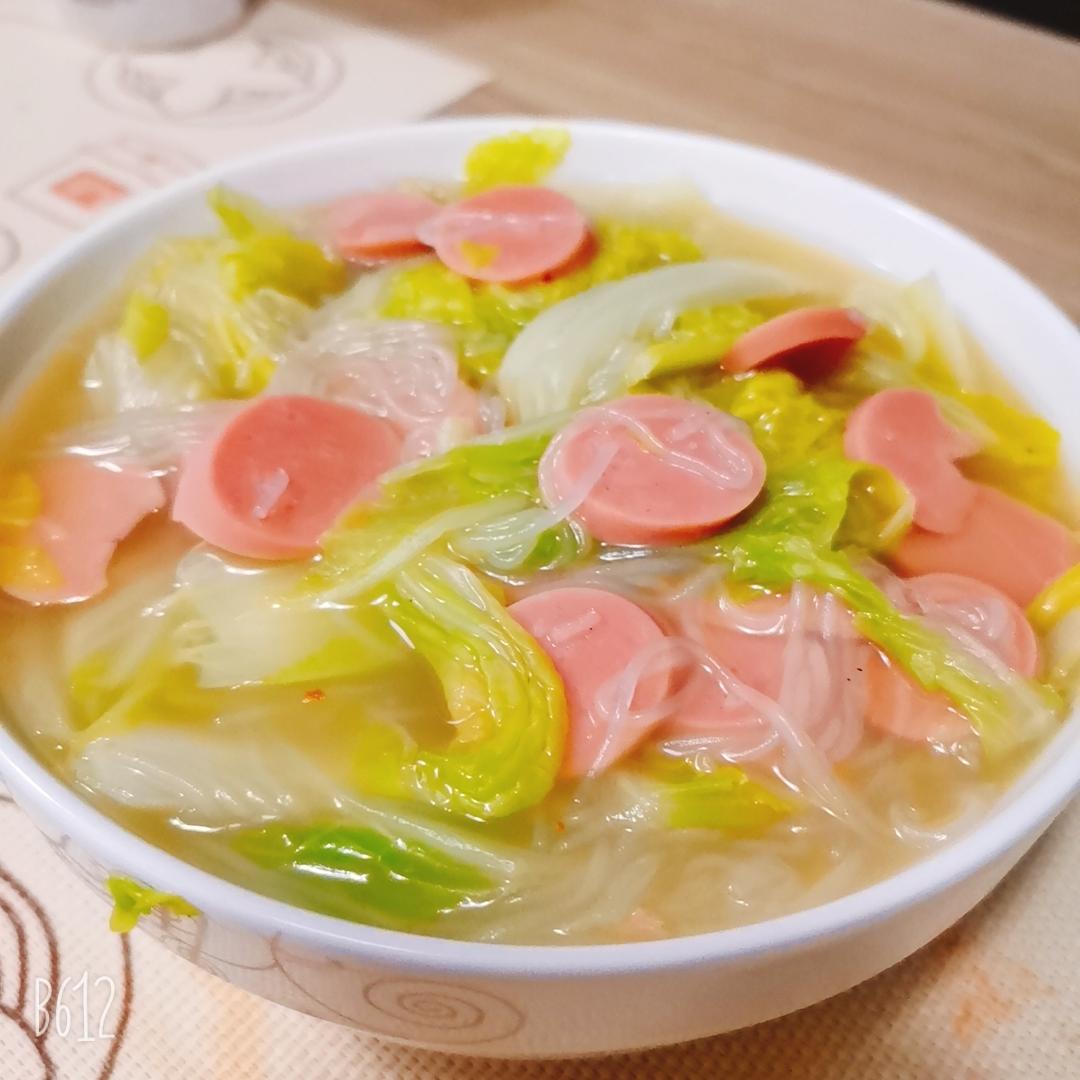 超简单家常菜-鲜美娃娃菜粉丝汤