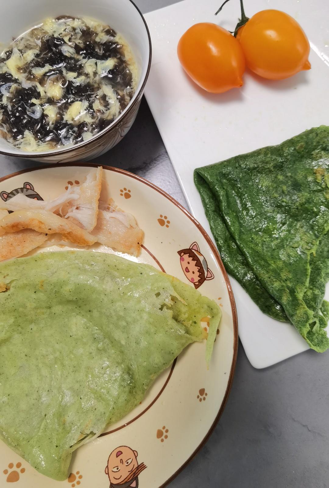 菠菜鸡蛋饼