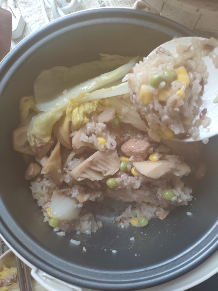 春笋香菇鸡汤焖饭的做法 步骤5