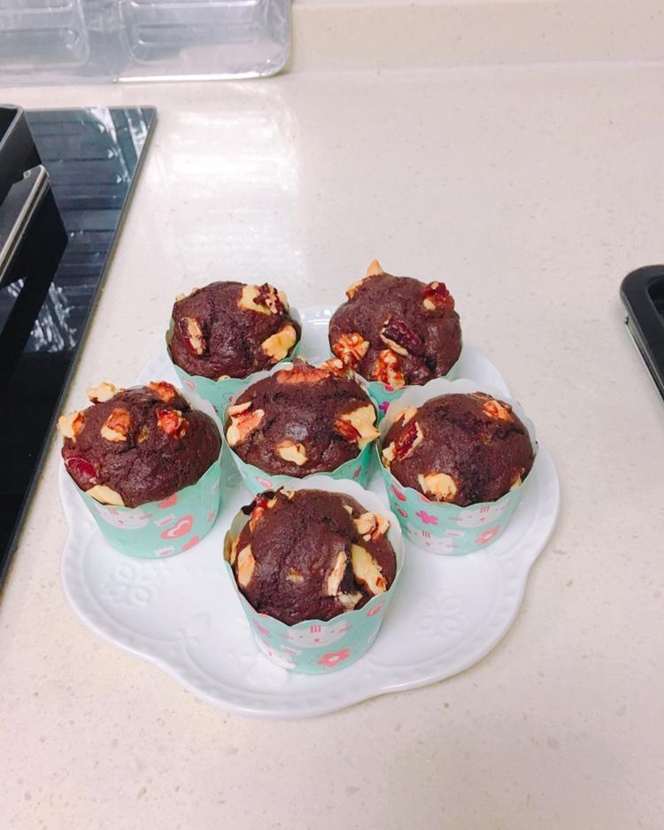 香蕉核桃巧克力马芬