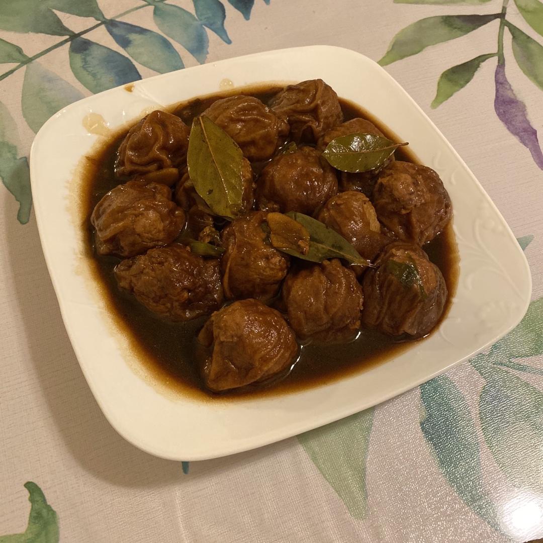 红烧油面筋塞肉