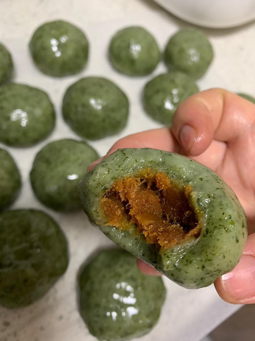 艾草青团（三种口味）的做法