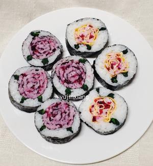 🌸花开富贵🌸玫瑰海苔寿司卷（二）的做法 步骤17