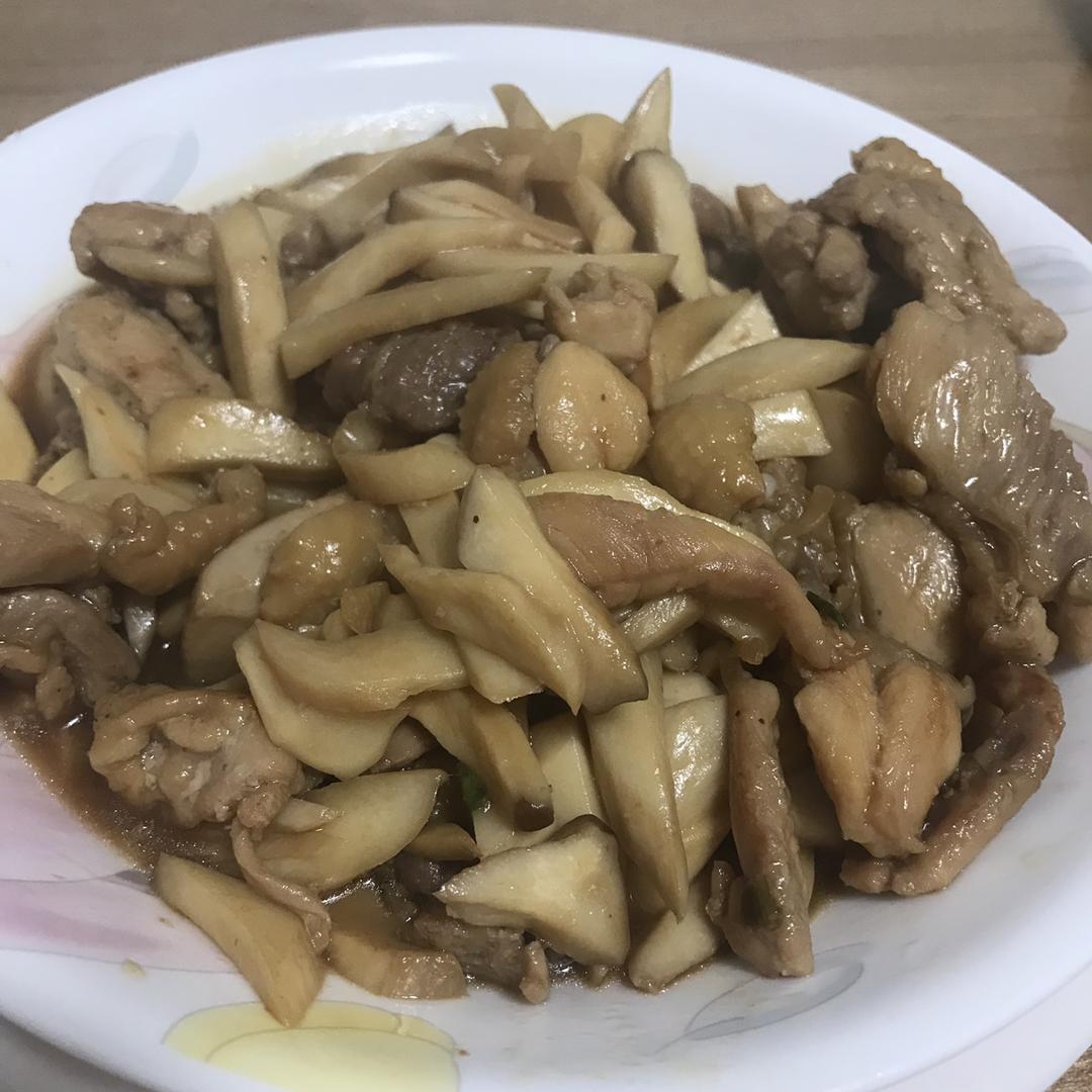 简单快手-杏鲍菇炒鸡腿肉