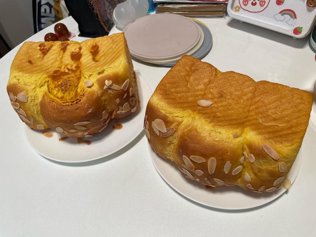 比戚风都软的烫种法南瓜吐司，带馅更好吃！