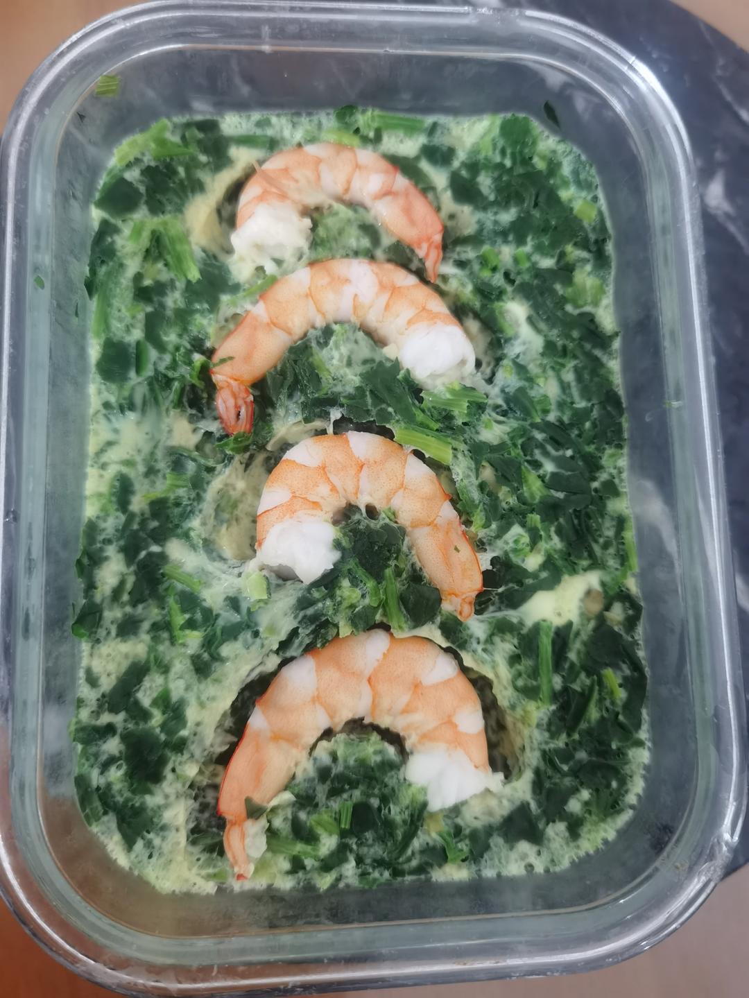 菠菜虾仁蒸蛋