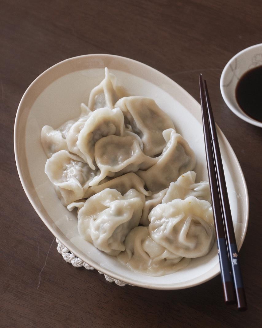 青圆椒白菜猪肉馅饺子