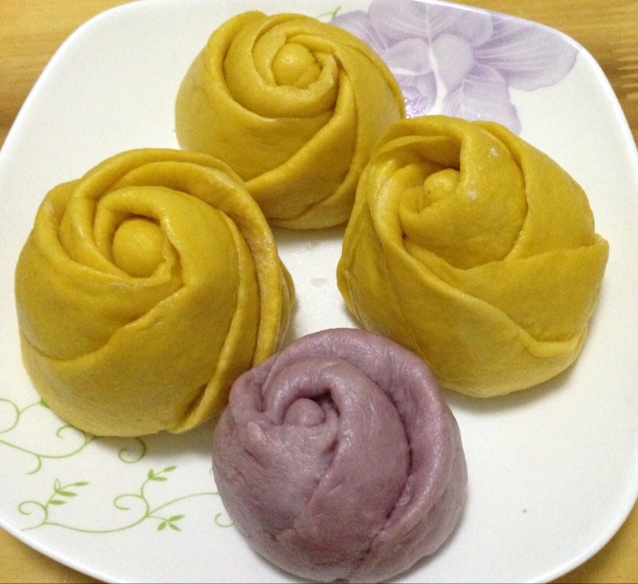 紫薯玫瑰花馒头