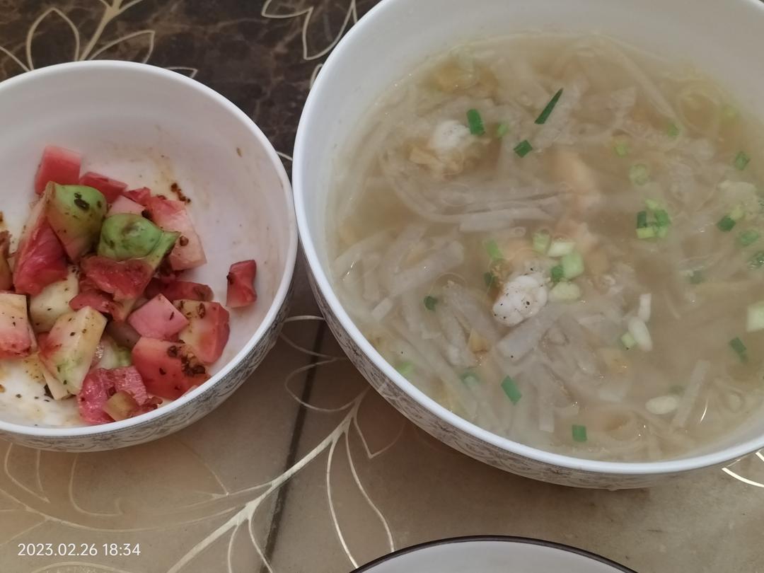 清淡甘甜的虾仁白萝卜汤