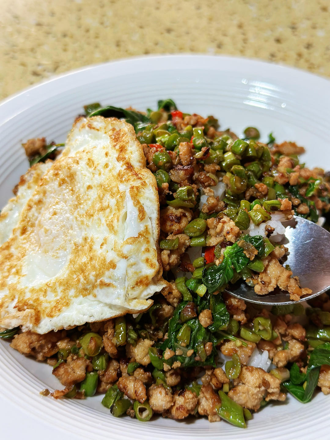 自制打抛肉饭