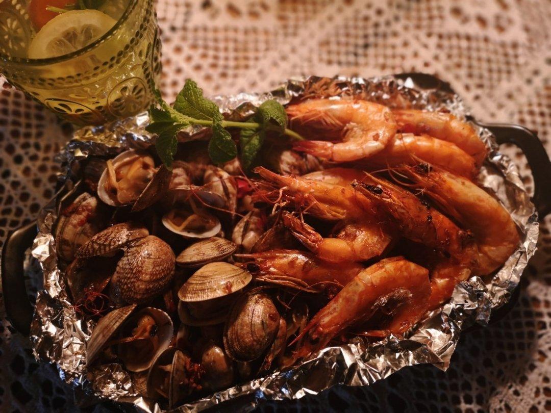 蒜蓉粉丝烤花蛤虾（烤箱版）