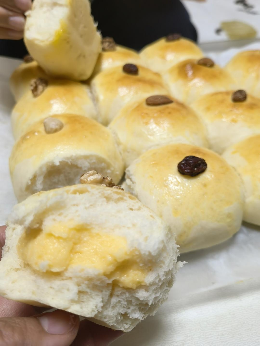 奶黄小餐包-一次发酵超好吃（附快手奶黄馅制作方法）