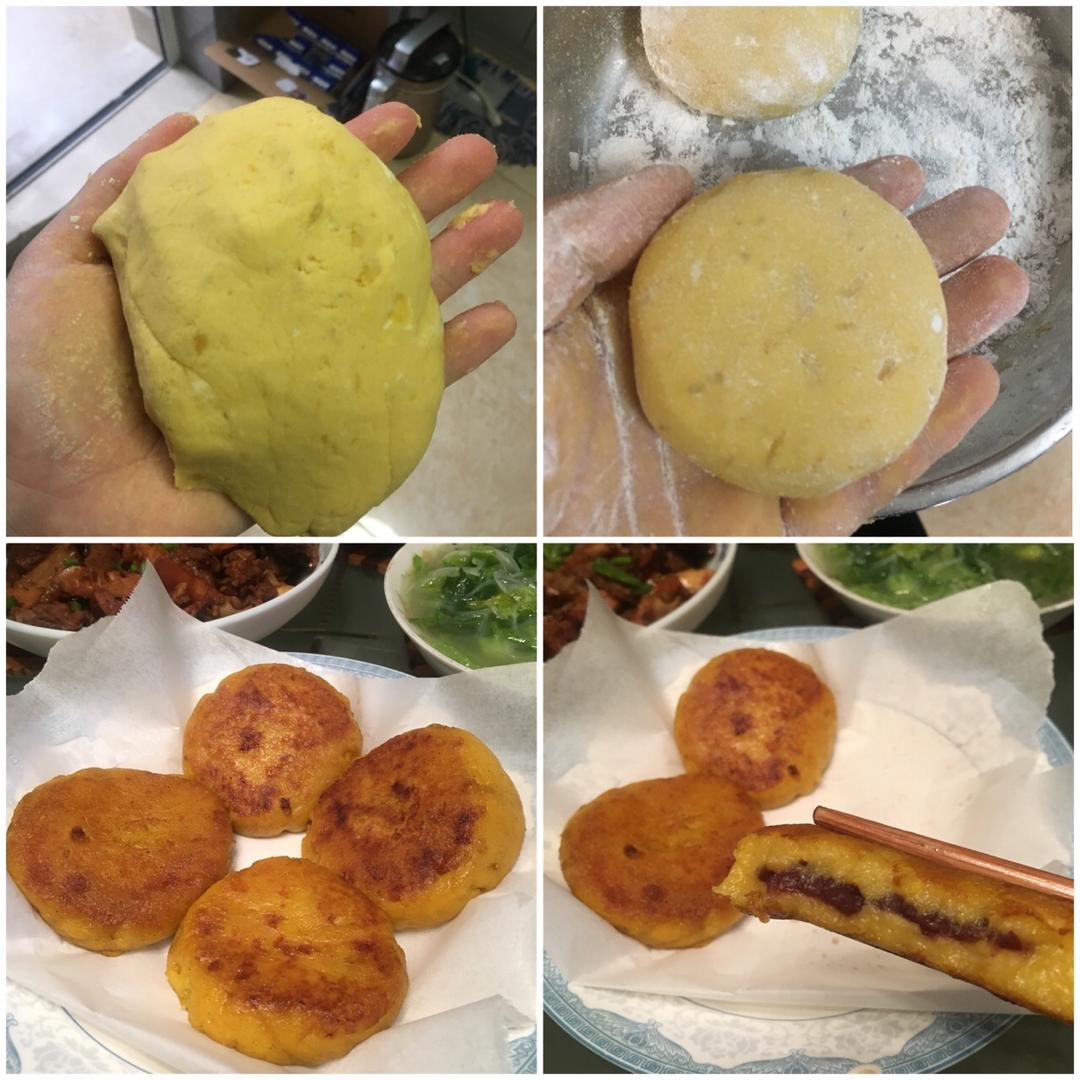 玫瑰豆沙红薯饼