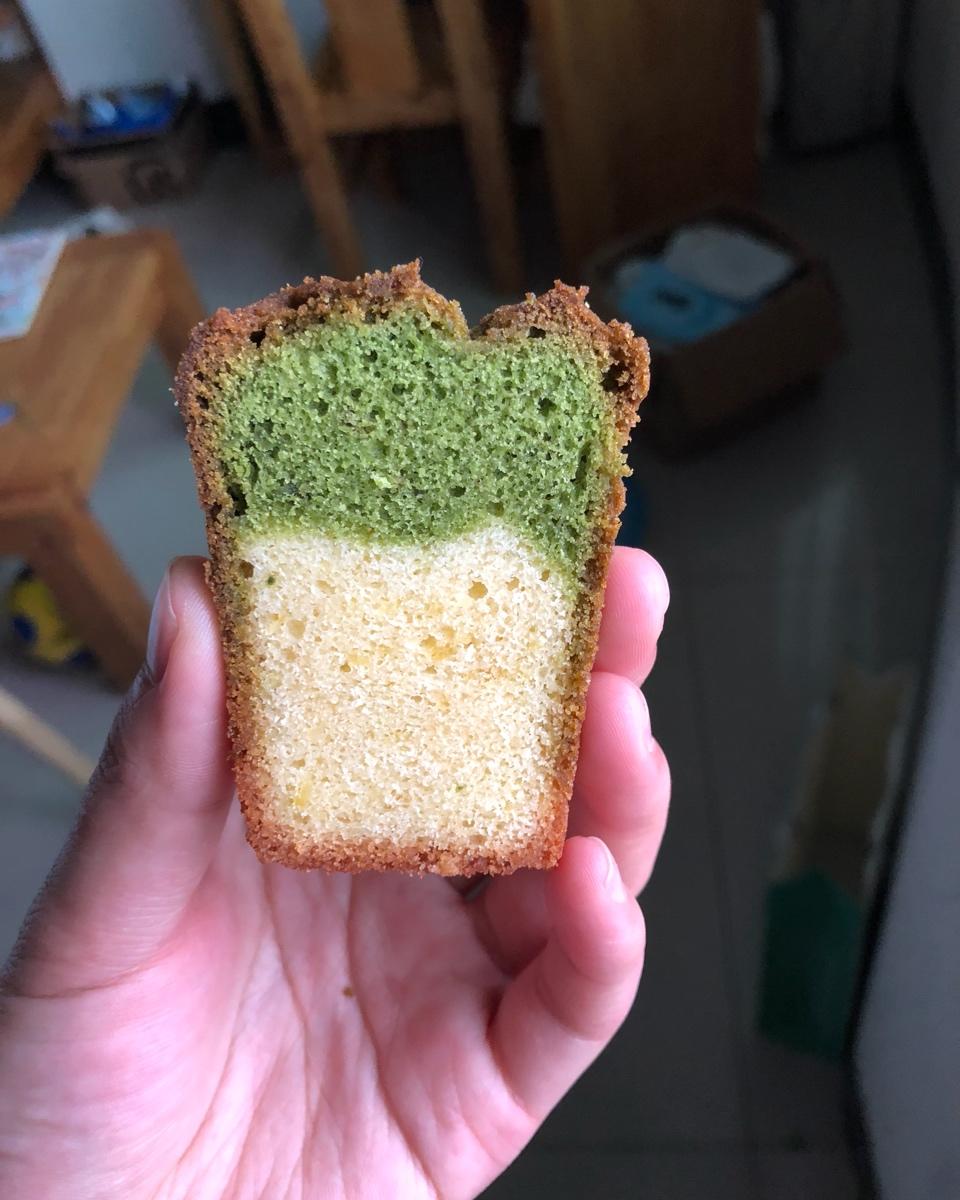 香草&抹茶双拼磅蛋糕（白菜磅）