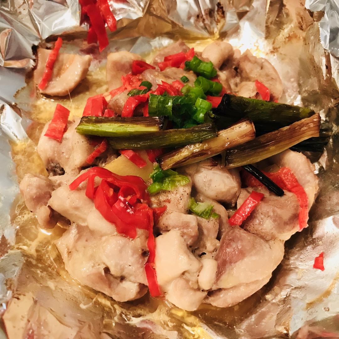 小羽私厨之纸包葱油鸡