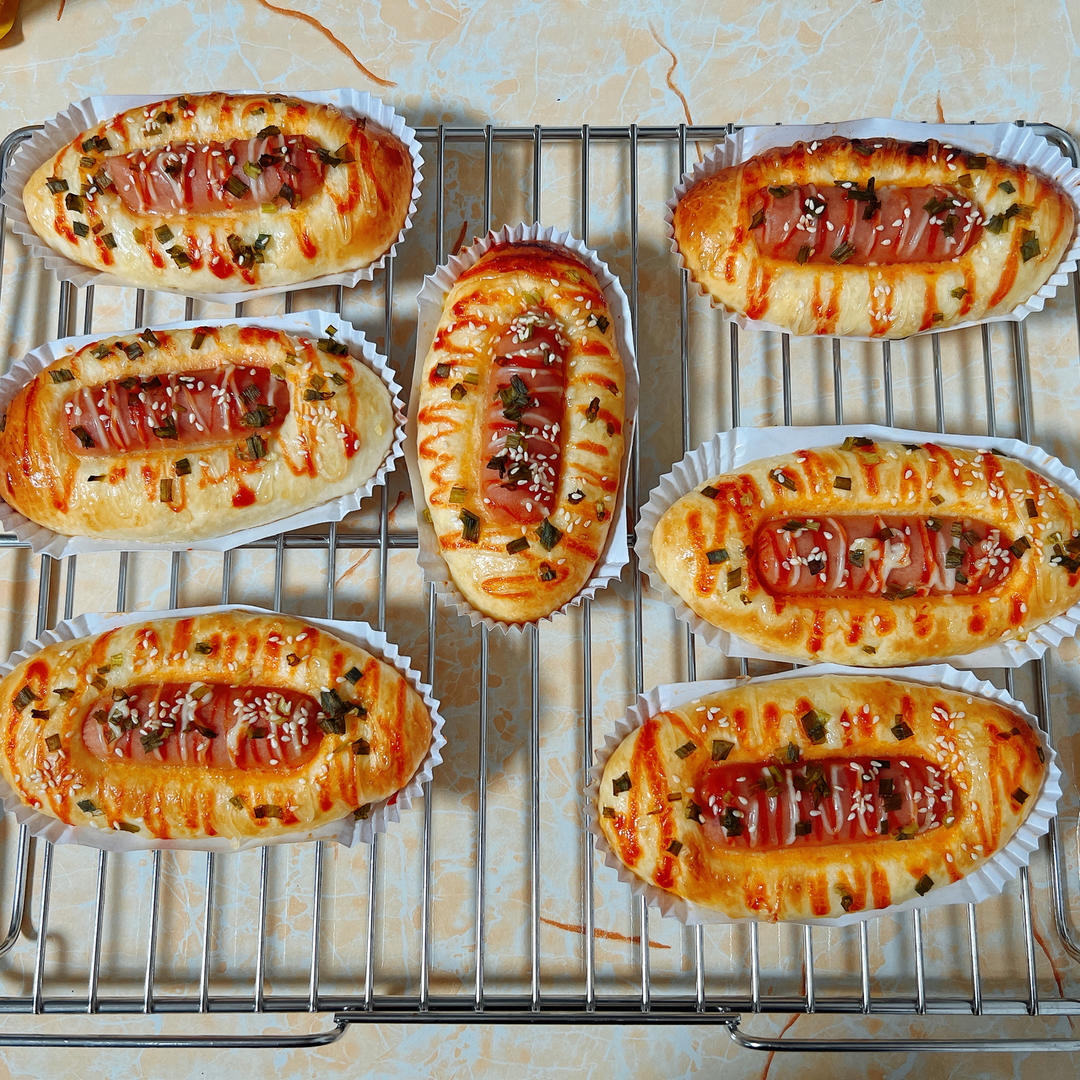 肉松肠仔包（面包机+烤箱）