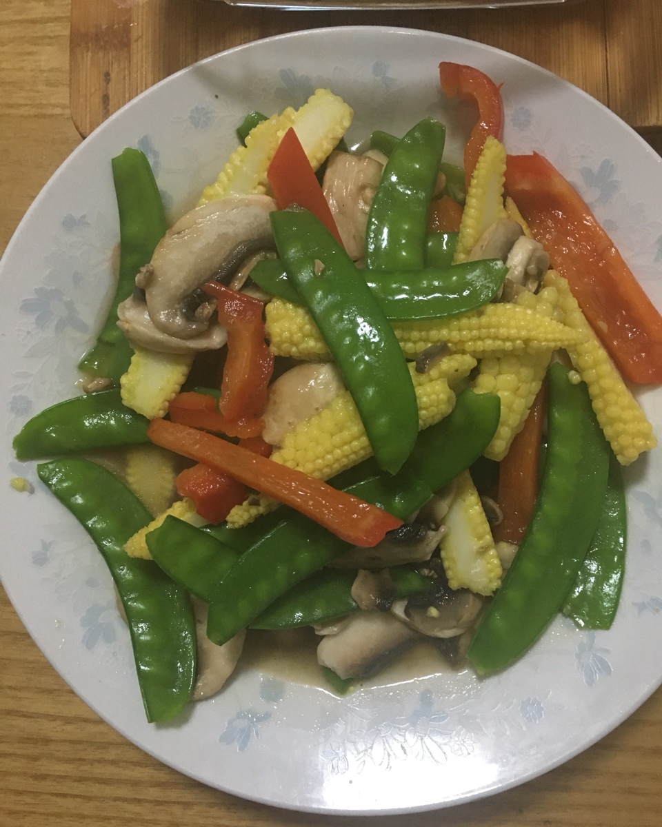 玉米笋五色蔬菜