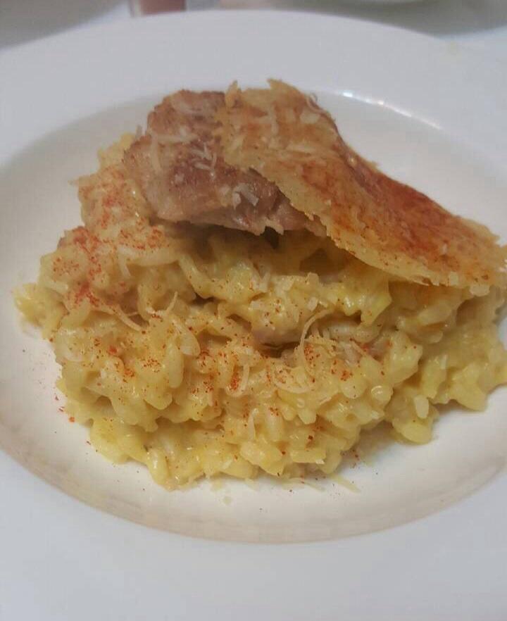 Risotto with pork belly and Parmesan cheese cookie的做法