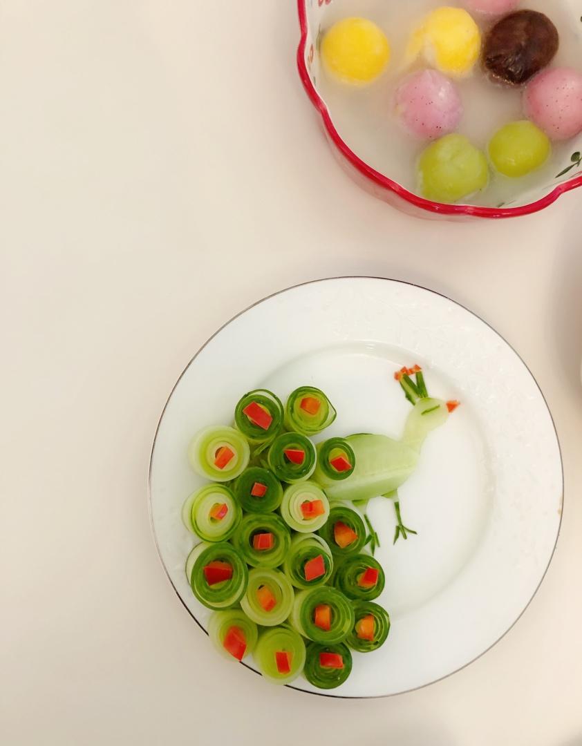 #创意菜#孔雀黄瓜卷