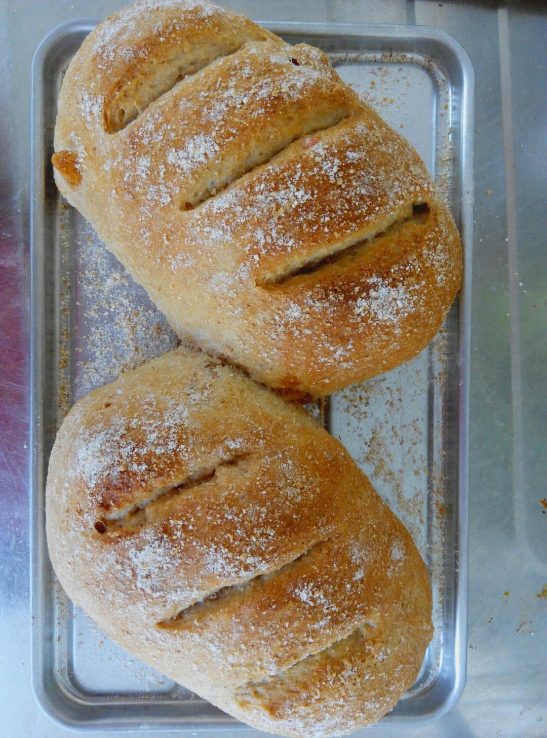 全麦蔓越莓软式欧包（免揉）