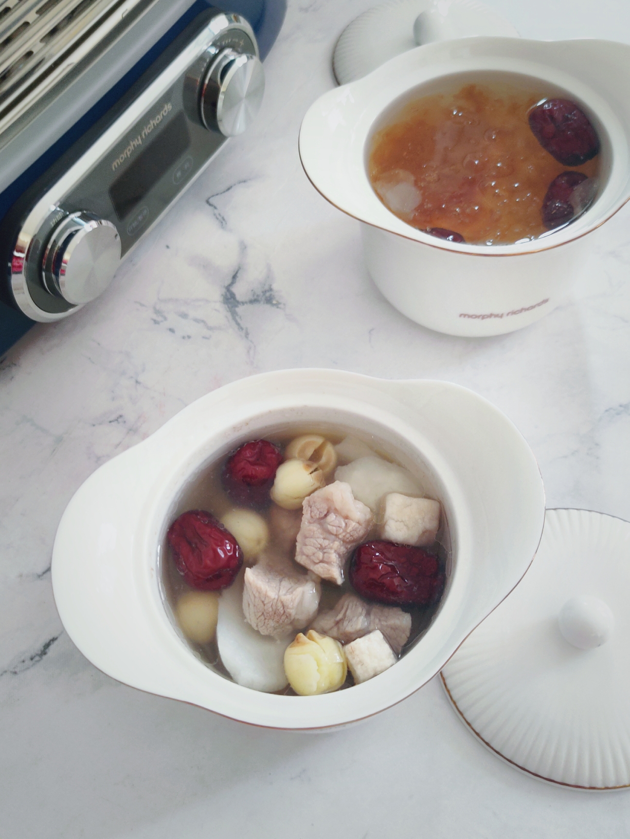 四神汤+桃胶雪燕皂角米——摩飞极速蒸炖锅的做法