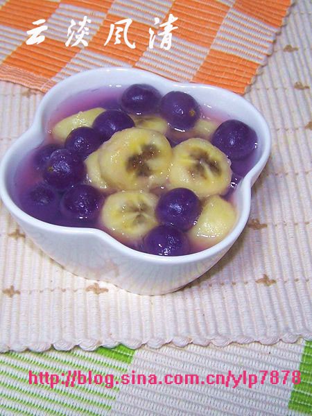 紫薯小圆子香蕉汤