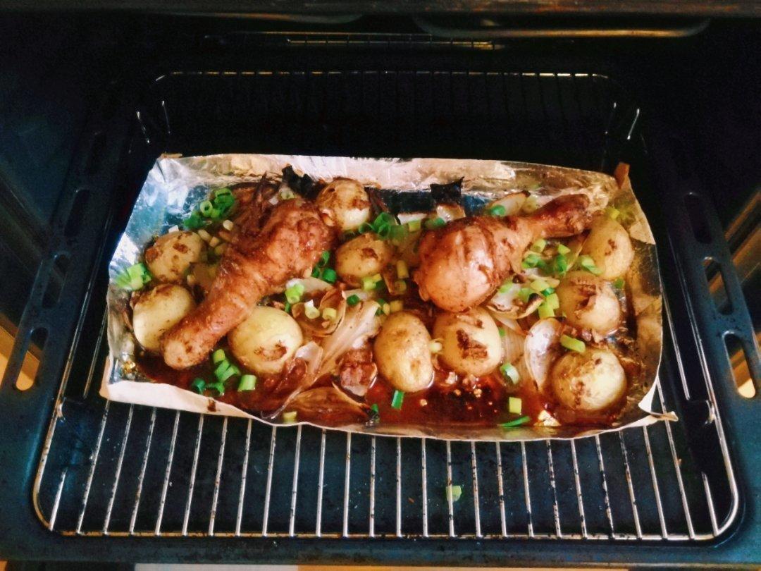 鸡腿烤土豆