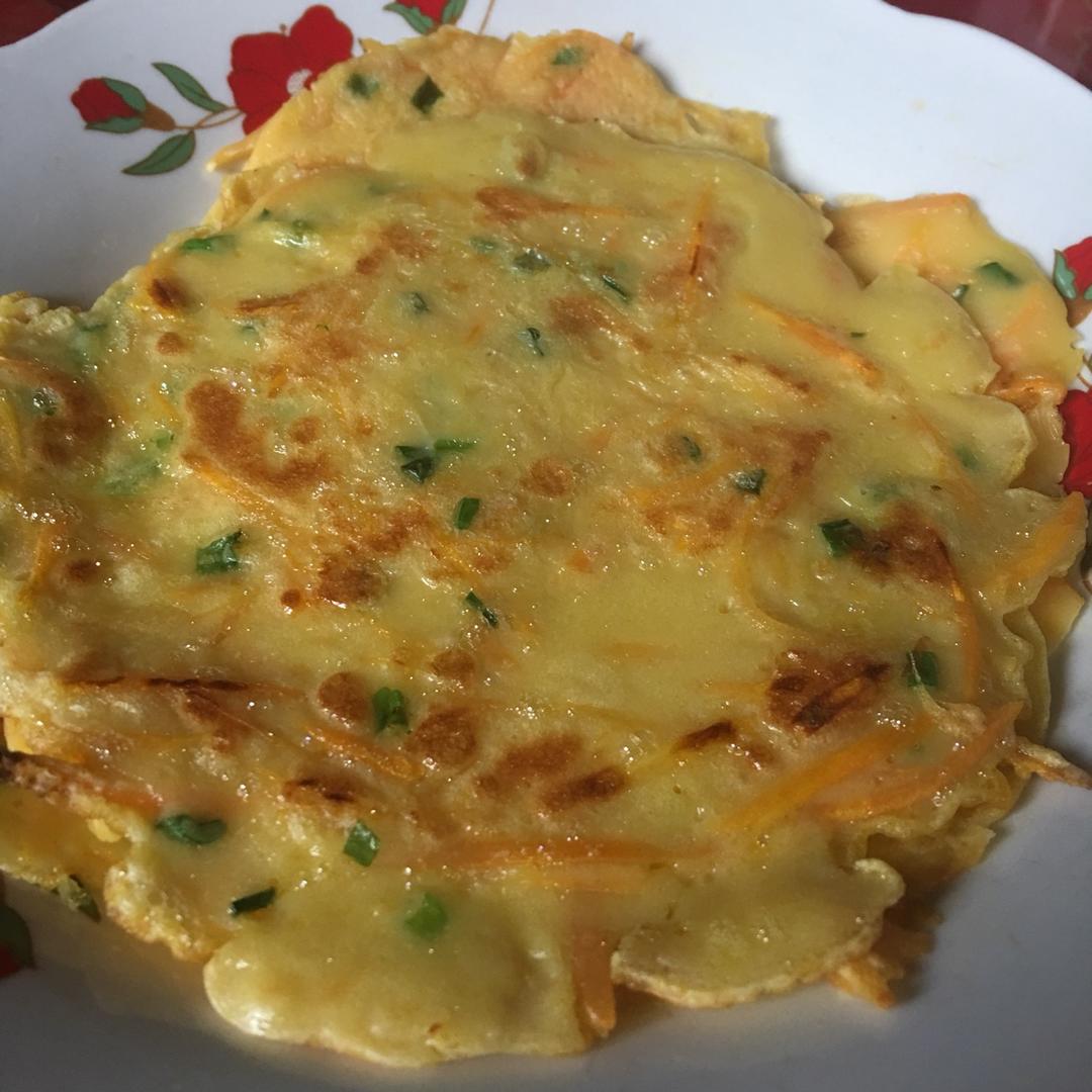 电饼铛胡萝卜丝葱花鸡蛋饼