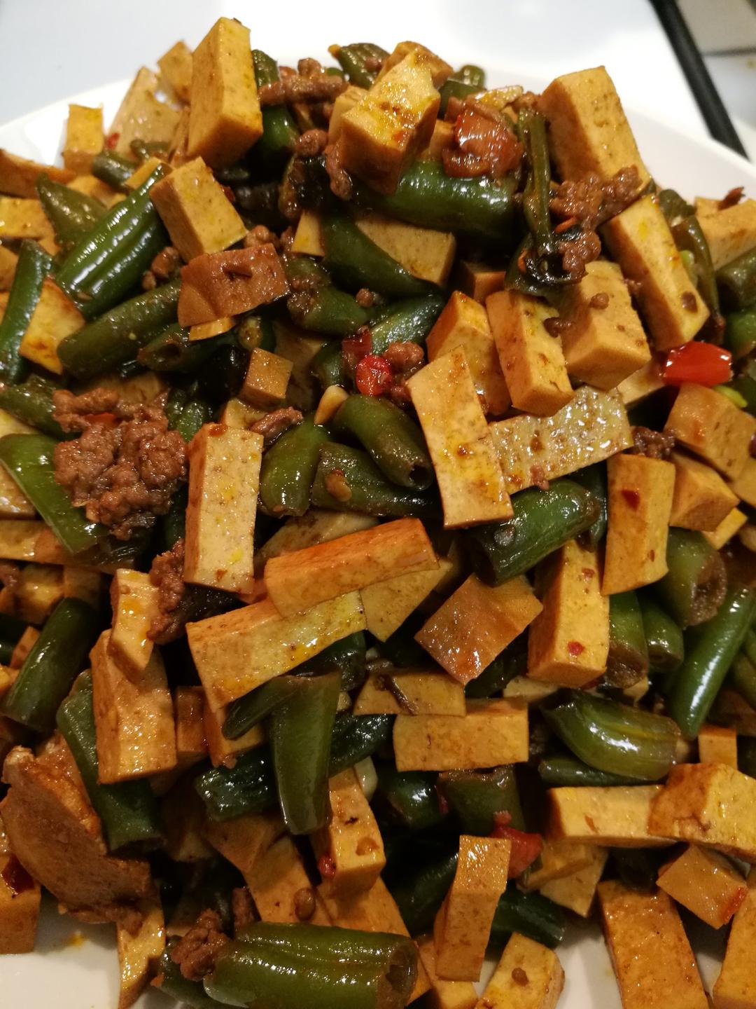 肉末豆干炒四季豆