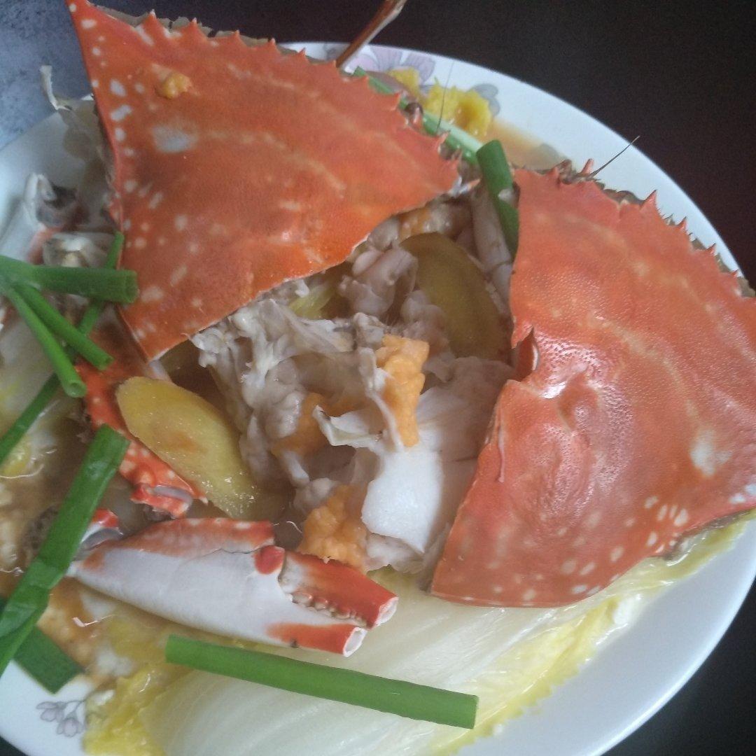 螃蟹蒸嫩豆腐
