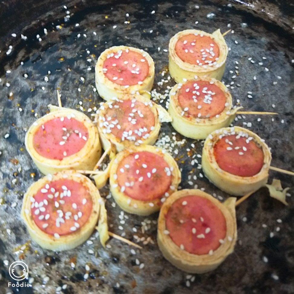 🔥爆好吃的豆皮香肠卷～馋哭隔壁小孩了