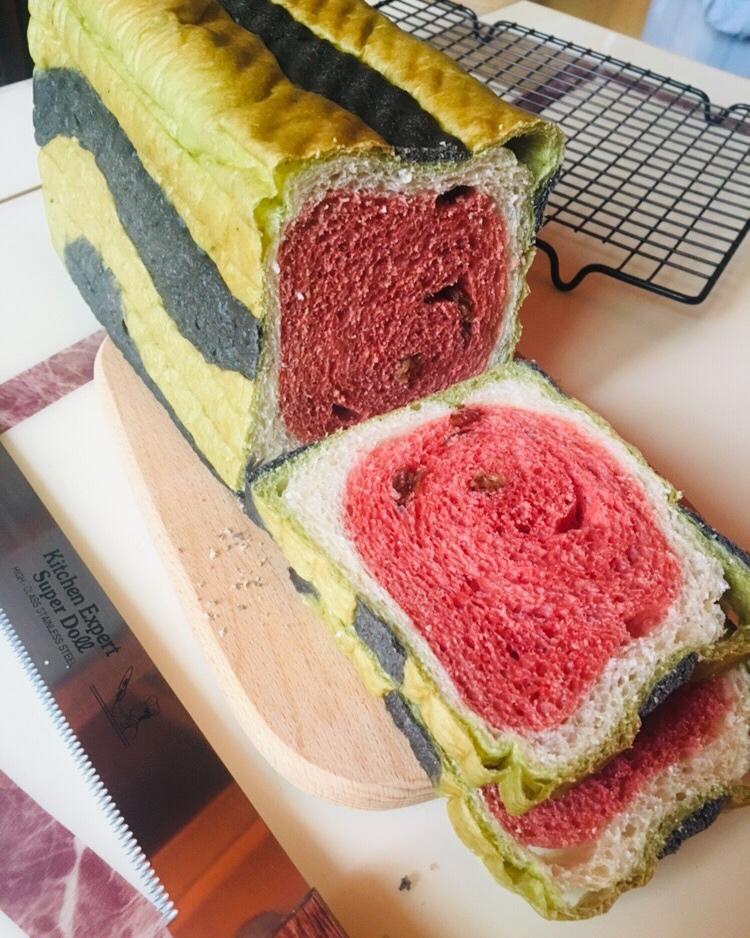 西瓜吐司(中种北海道吐司)