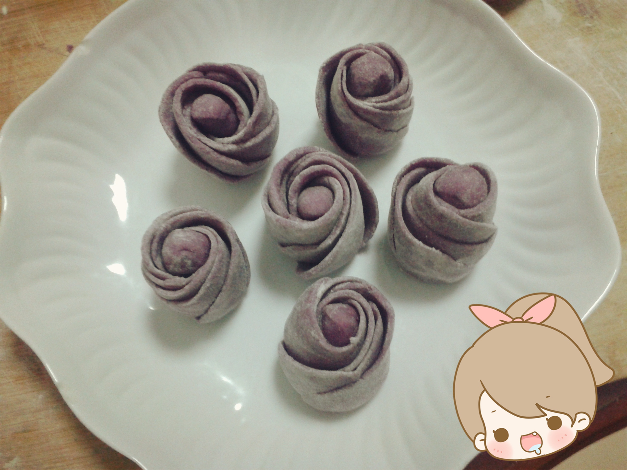 紫薯玫瑰花馒头