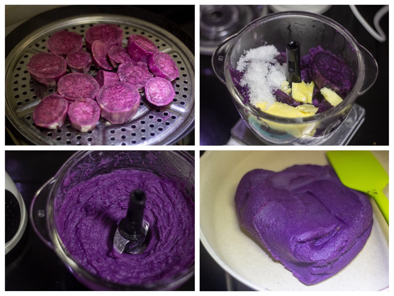 椰香紫米紫薯小吐司🍠温柔椰奶💗多层内馅的做法 步骤1